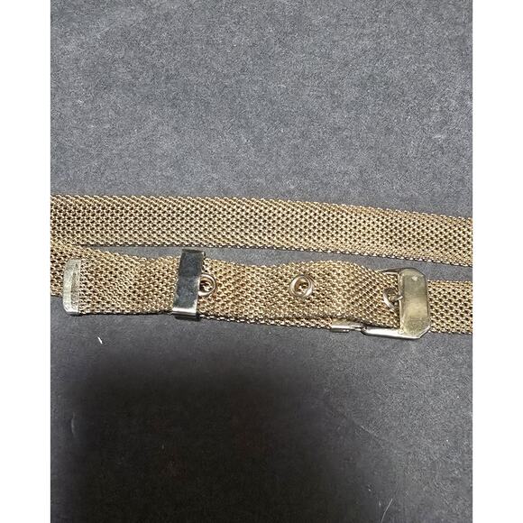 Metal Mesh Chain Belt Womens Gold Tone Grommet Buckle Adjustable Chainmail - Picture 3 of 7